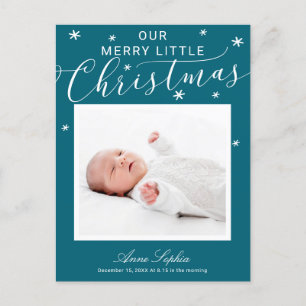 Cartes Pour Fêtes Annuelles Annonce de naissance Noël Photo Écriture Mignonne