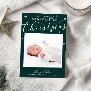 Cartes Pour Fêtes Annuelles Annonce de naissance Noël Photo Écriture Mignonne