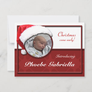 Cartes Pour Fêtes Annuelles Annonces de naissance de Noël de Santa Hat