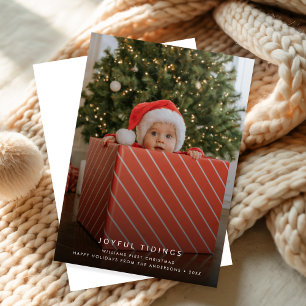 Cartes Pour Fêtes Annuelles Annonces Joyeuses   Photo du premier Noël de bébé