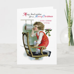 Cartes Pour Fêtes Annuelles Annonceur par radio pour Noël de station