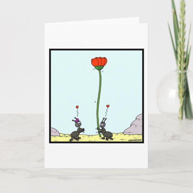Cartes Pour Fêtes Annuelles Ant in love : Caricature de la fourmi (Devant)