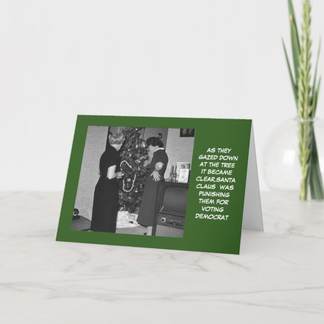 Cartes Pour Fêtes Annuelles Anti Noël drôle de Démocrate (Devant)