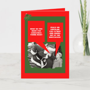 Cartes Pour Fêtes Annuelles Anti Noël drôle d'Obama