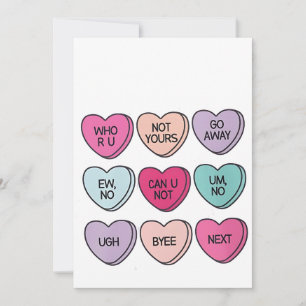 Cartes Pour Fêtes Annuelles Anti Saint-Valentin Drôle Simple Sensibilisation 