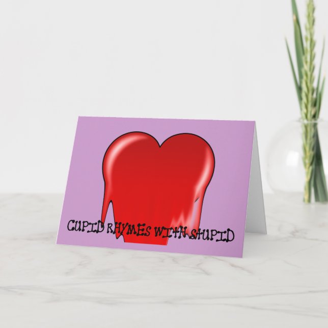 Cartes Pour Fêtes Annuelles Anti-Valentine's Day : Cupidon rime avec stupide (Devant)