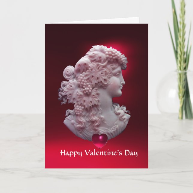 Cartes Pour Fêtes Annuelles ANTIQUE CAMEO, DAME AUX PÂTES Saint-Valentin (Devant)