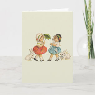 Cartes Pour Fêtes Annuelles Antique Enfants Rabat Art de Pâques