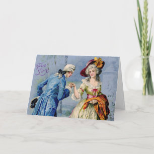Cartes Pour Fêtes Annuelles Antique French True Love Valentine Card
