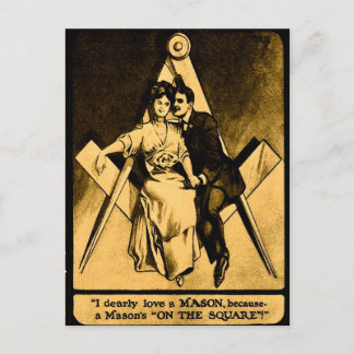 Cartes Pour Fêtes Annuelles Antique Masonic Freemason Carré Love Valentine
