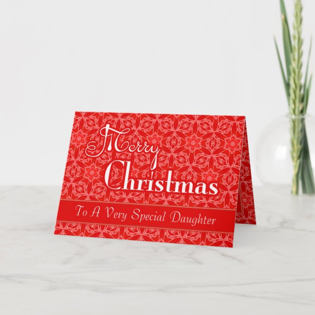 Cartes Pour Fêtes Annuelles Antique Red Lace Noël pour fille (Devant)