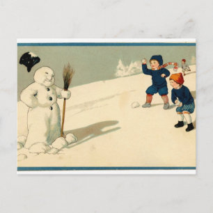 Cartes Pour Fêtes Annuelles Antique Reproduction Salutations de Noël