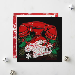 Cartes Pour Fêtes Annuelles Antique Rouge Téléphone de Noël