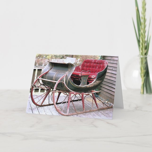 Cartes Pour Fêtes Annuelles Antique Sleigh (Devant)