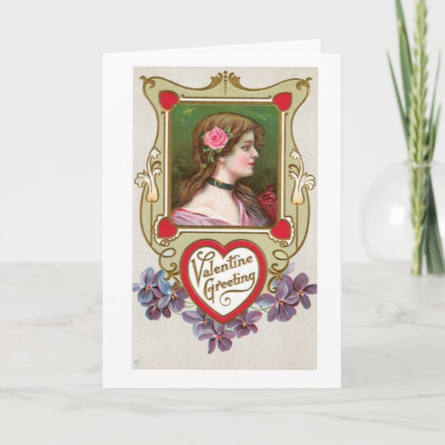 Cartes Pour Fêtes Annuelles Antique Valentine (Devant)