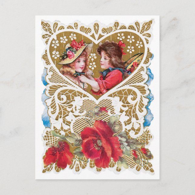 Cartes Pour Fêtes Annuelles Antique Valentine (Devant)
