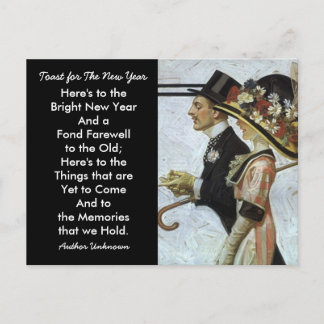 Cartes Pour Fêtes Annuelles Antique voeux du Nouvel An Fancy Couple fêter