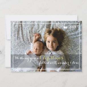 Cartes Pour Fêtes Annuelles Any Message Santa Flourish Christmas Photo Card