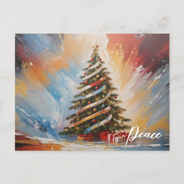 Cartes Pour Fêtes Annuelles *~* AP44 Cadeaux Abstraits d'arbre de Noël PHOTO (Devant)