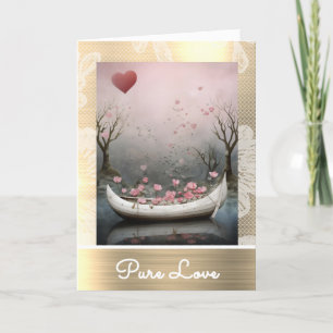 Cartes Pour Fêtes Annuelles *~* AP51 17 Coeurs de canoë romantique Saint-Valen
