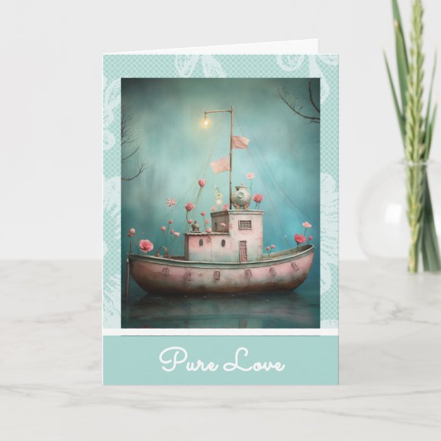 Cartes Pour Fêtes Annuelles *~* AP51 19 Love Boat Hearts Romantique Valentine (Devant)