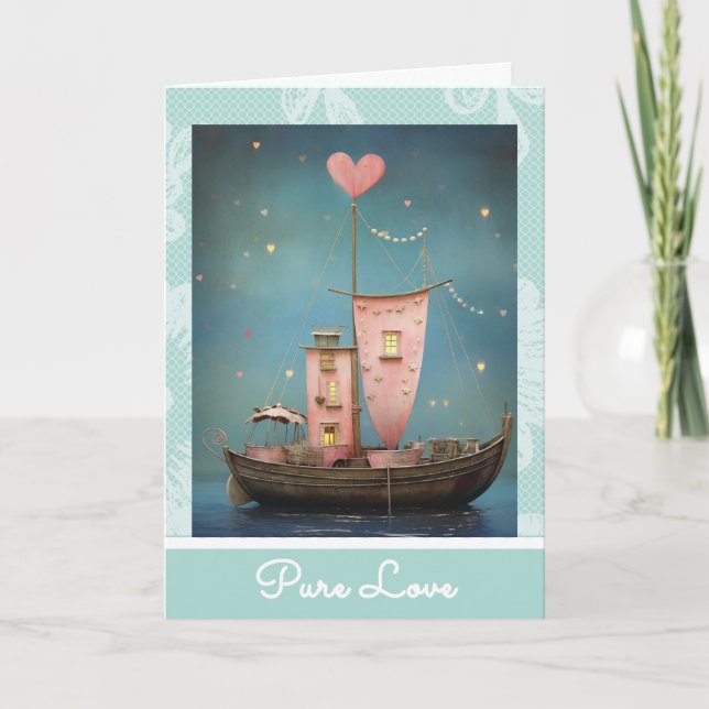 Cartes Pour Fêtes Annuelles *~* AP51 30 Love Boat Hearts Romantique Valentine (Devant)