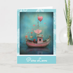 Cartes Pour Fêtes Annuelles *~* AP51 32 Love Boat Hearts Romantique Valentine