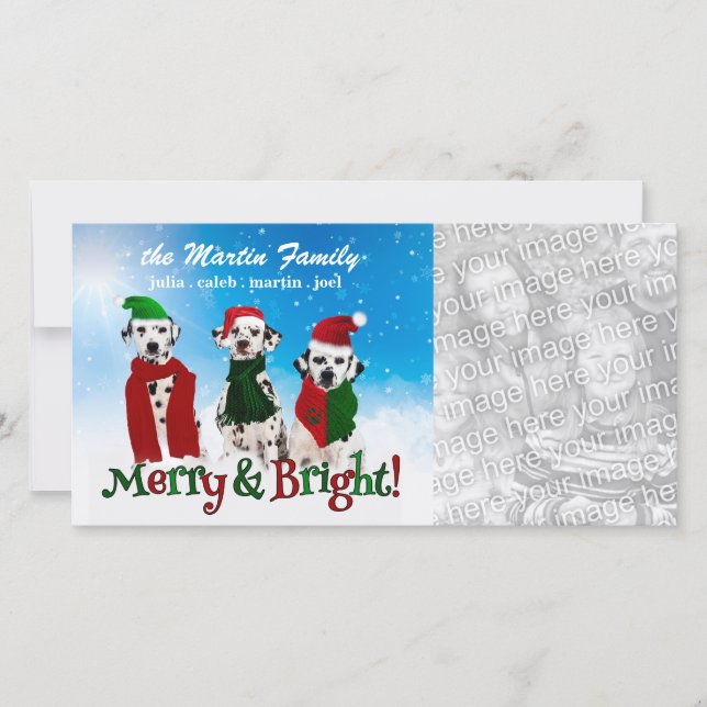Cartes Pour Fêtes Annuelles APAL - Chiens dalmatiens de Noël dans des (Devant)