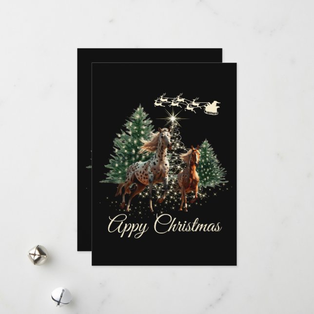 Cartes Pour Fêtes Annuelles Appaloosa Christmas (Devant/Arrière en situation)