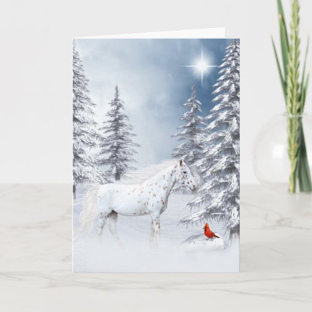 Cartes Pour Fêtes Annuelles Appaloosa d'hiver (Devant)