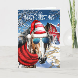 Cartes Pour Fêtes Annuelles Appaloosa Leopard Horse drôle MAREy Noël