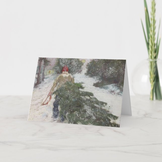 Cartes Pour Fêtes Annuelles Apport à la maison de l'arbre (Devant)