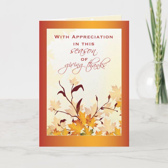 Cartes Pour Fêtes Annuelles Appréciation des clients à Thanksgiving, Business (Devant)