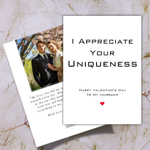 Cartes Pour Fêtes Annuelles Appréciez votre mari   Photo de la Saint Valentin