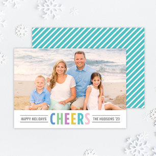 Cartes Pour Fêtes Annuelles Aqua moderne encourage les fêtes heureuses Photo