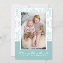 Cartes Pour Fêtes Annuelles Aqua Snowflakes Joyeux Noël Photo