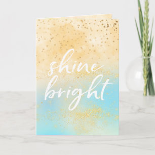 Cartes Pour Fêtes Annuelles Aqua Yellow Tie teinture Étoiles brillant