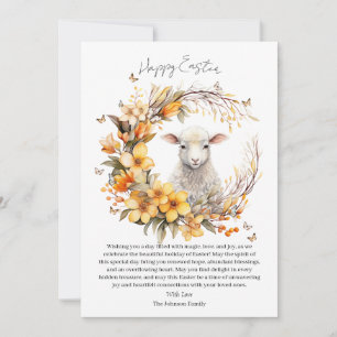 Cartes Pour Fêtes Annuelles Aquarelle Agneau de Pâques Personnalisé