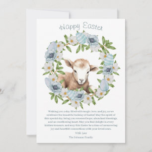 Cartes Pour Fêtes Annuelles Aquarelle Agneau de Pâques Personnalisé