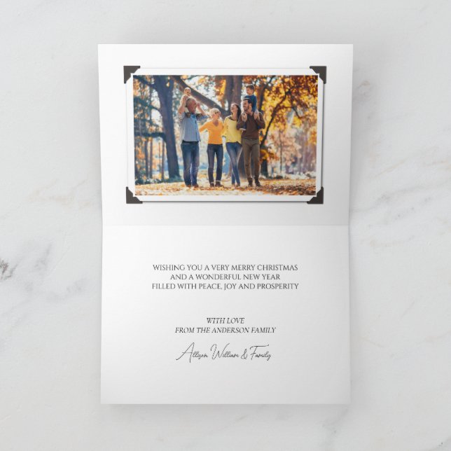 Cartes Pour Fêtes Annuelles Aquarelle Arbre de Noël Joyeux Noël Photo (Intérieur)