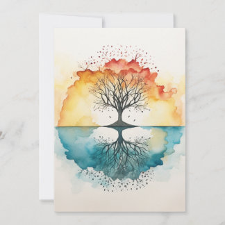 Cartes Pour Fêtes Annuelles Aquarelle Arbre de vie