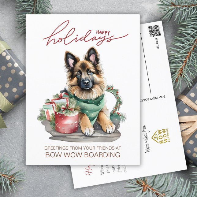 Cartes Pour Fêtes Annuelles Aquarelle Belge Tervuren Noël Entreprise (Créateur téléchargé)