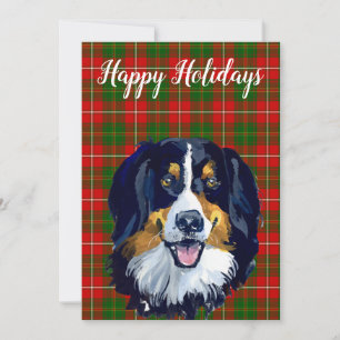 Cartes Pour Fêtes Annuelles Aquarelle Bernese Mountain Dog Custom