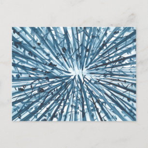Cartes Pour Fêtes Annuelles Aquarelle bleu paysage, nature abstraite