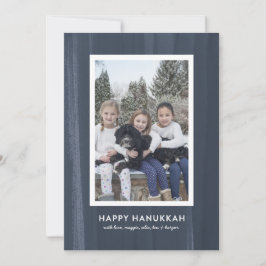 Cartes Pour Fêtes Annuelles Aquarelle bleu rustique et moderne Hanoukka