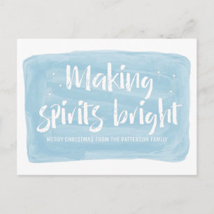 Cartes Pour Fêtes Annuelles Aquarelle Bleue Rendre Spiritueux Vacances Lumineu