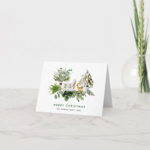 Cartes Pour Fêtes Annuelles Aquarelle Bohème Composition de Noël