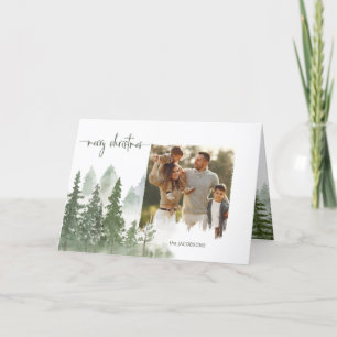 Cartes Pour Fêtes Annuelles Aquarelle Bois Calligraphie de Noël