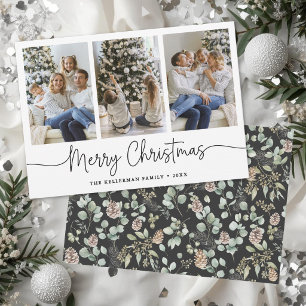 Cartes Pour Fêtes Annuelles Aquarelle botanique 3 Photo Noël