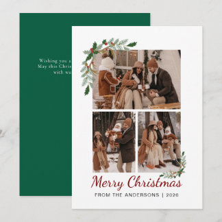 Cartes Pour Fêtes Annuelles Aquarelle botanique Baie 3 Photo Noël
